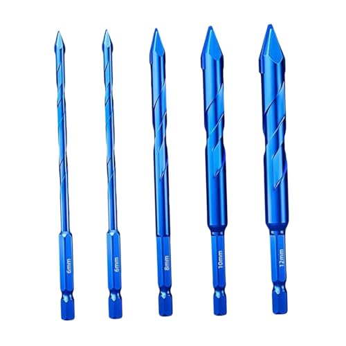 perfk Exzenterbohrer-Set mit krummem Kopf, Sechskantschaft, schnell, verschleißfest, direkter Ersatz für Legierung, professionell für Fliesen, Glas, Beton, 6 6 8 10 12 Mm perfk Exzenterbohrer-Set mit krummem Kopf, Sechskantschaft, schnell, verschleißfest, direkter Ersatz für Legierung, professionell für Fliesen, Glas, Beton, 6 6 8 10 12 Mm von perfk