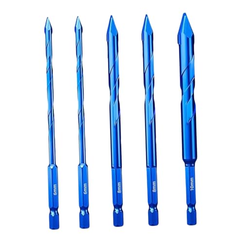 perfk Exzenterbohrer-Set mit krummem Kopf, Sechskantschaft, schnell, verschleißfest, direkter Ersatz für Legierung, professionell für Fliesen, Glas, Beton, 6 6 8 8 10 Mm perfk Exzenterbohrer-Set mit krummem Kopf, Sechskantschaft, schnell, verschleißfest, direkter Ersatz für Legierung, professionell für Fliesen, Glas, Beton, 6 6 8 8 10 Mm von perfk