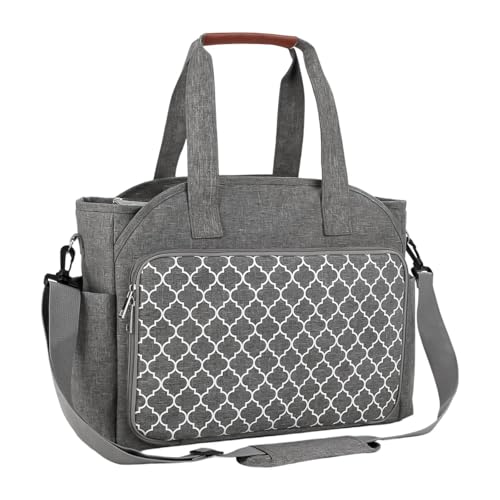 perfk Garn-Organizer-Tasche, Strick-Tragetasche, mehrere Taschen, große tragbare Reisetasche mit verstellbarem Schultergurt zum Nähen, Grau perfk Garn-Organizer-Tasche, Strick-Tragetasche, mehrere Taschen, große tragbare Reisetasche mit verstellbarem Schultergurt zum Nähen, Grau von perfk