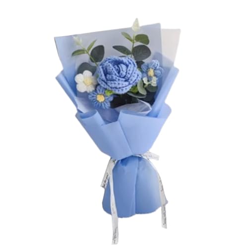 perfk Häkelblumen Bouquet Künstliche Blumen Dekoratives Tisch Herzstück Blumenstrauß für Muttertag Festival Geschenk, Blau perfk Häkelblumen Bouquet Künstliche Blumen Dekoratives Tisch Herzstück Blumenstrauß für Muttertag Festival Geschenk, Blau von perfk