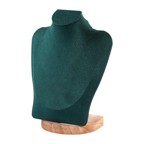 perfk Hochwertiger Schmuckständer, Schaufensterpuppe Schmuckbüste Schmuckhalter für Halsketten Anhänger usw,23 Cm Grüner Samt von perfk
