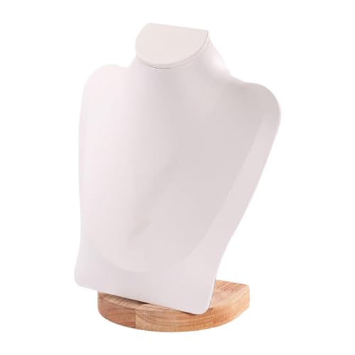 perfk Hochwertiger Schmuckständer, Schaufensterpuppe Schmuckbüste Schmuckhalter für Halsketten Anhänger usw,23 Cm Weiß Pu von perfk