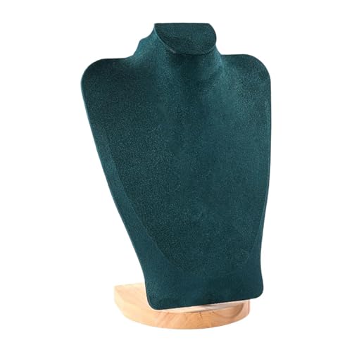perfk Hochwertiger Schmuckständer, Schaufensterpuppe Schmuckbüste Schmuckhalter für Halsketten Anhänger usw,30 Cm Grüner Samt von perfk