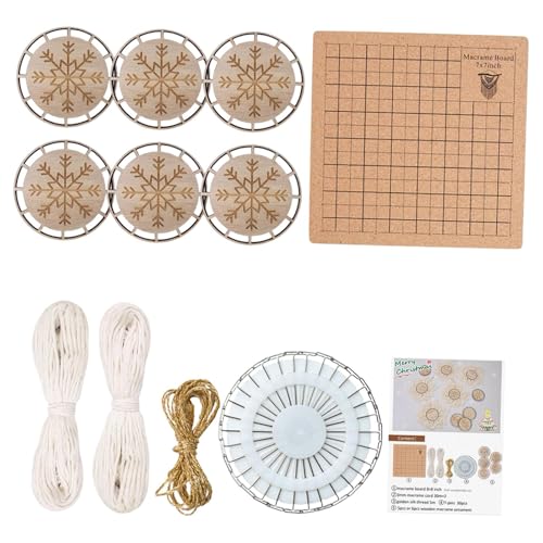 perfk Holzscheiben DIY Crafts Kit mit Seilholzscheiben für Weihnachten Ornamente Urlaub Dekor DIY Makrame Wanddekoration, Set B perfk Holzscheiben DIY Crafts Kit mit Seilholzscheiben für Weihnachten Ornamente Urlaub Dekor DIY Makrame Wanddekoration, Set B von perfk