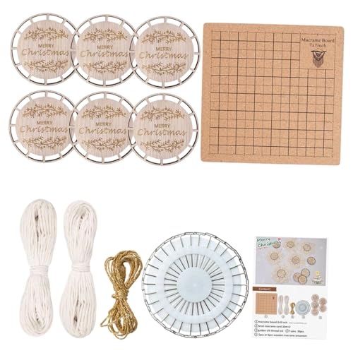 perfk Holzscheiben DIY Crafts Kit mit Seilholzscheiben für Weihnachten Ornamente Urlaub Dekor DIY Makrame Wanddekoration, Set D perfk Holzscheiben DIY Crafts Kit mit Seilholzscheiben für Weihnachten Ornamente Urlaub Dekor DIY Makrame Wanddekoration, Set D von perfk