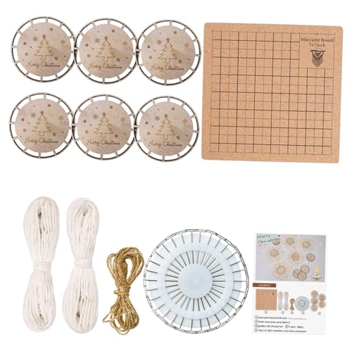 perfk Holzscheiben DIY Crafts Kit mit Seilholzscheiben für Weihnachten Ornamente Urlaub Dekor DIY Makrame Wanddekoration, Set E perfk Holzscheiben DIY Crafts Kit mit Seilholzscheiben für Weihnachten Ornamente Urlaub Dekor DIY Makrame Wanddekoration, Set E von perfk