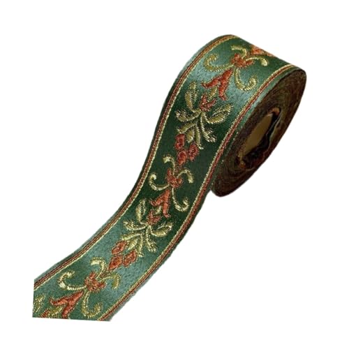 perfk Jacquard Ribbon DIY -Projekte Kleidung Dekoration Accessoires 5 m Nähbandverkleidung für Jeanskleid Quilts Bettwäsche -Stirnband, GrÜn von perfk