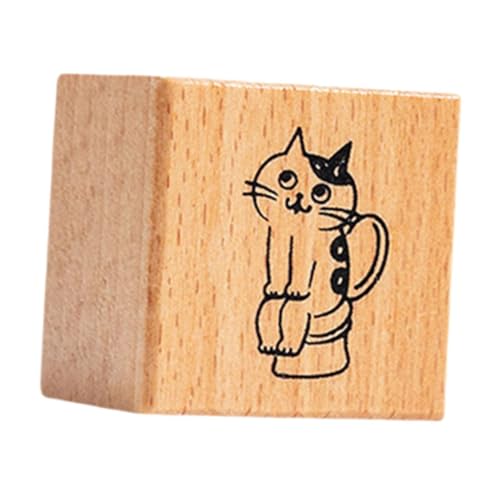 perfk Katzenstempel süßes,2 Zoll für Kinder Holzstempel zum Stempeln von Mailing Scrapbooking Letter DIY Art Crafts, Toilette perfk Katzenstempel süßes,2 Zoll für Kinder Holzstempel zum Stempeln von Mailing Scrapbooking Letter DIY Art Crafts, Toilette von perfk