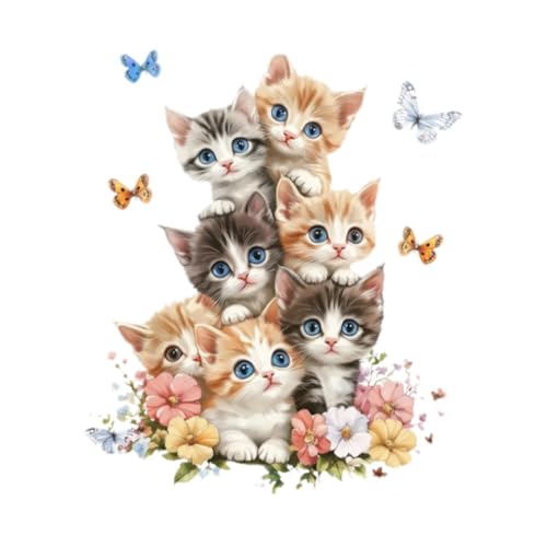 perfk Katzenwandabziehbilder Kätzchen Wandaufkleber PVC leicht zu schälen selbst klebrige abnehmbare Wandkunstdekors Wandbilder für Wohnzimmer Schlafzimmer von perfk
