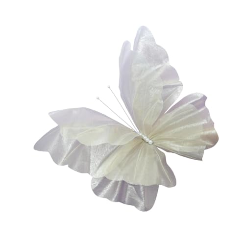 perfk Künstlicher Schmetterling aus Netzstoff, Foto-Requisite mit künstlichem Schmetterling, Party- und Hochzeitsdekor, Wanddekoration für Hochzeiten, Beige perfk Künstlicher Schmetterling aus Netzstoff, Foto-Requisite mit künstlichem Schmetterling, Party- und Hochzeitsdekor, Wanddekoration für Hochzeiten, Beige von perfk