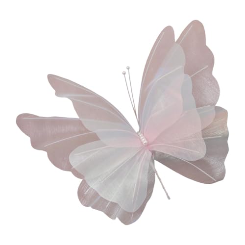 perfk Künstlicher Schmetterling aus Netzstoff, Foto-Requisite mit künstlichem Schmetterling, Party- und Hochzeitsdekor, Wanddekoration für Hochzeiten, Rosa perfk Künstlicher Schmetterling aus Netzstoff, Foto-Requisite mit künstlichem Schmetterling, Party- und Hochzeitsdekor, Wanddekoration für Hochzeiten, Rosa von perfk