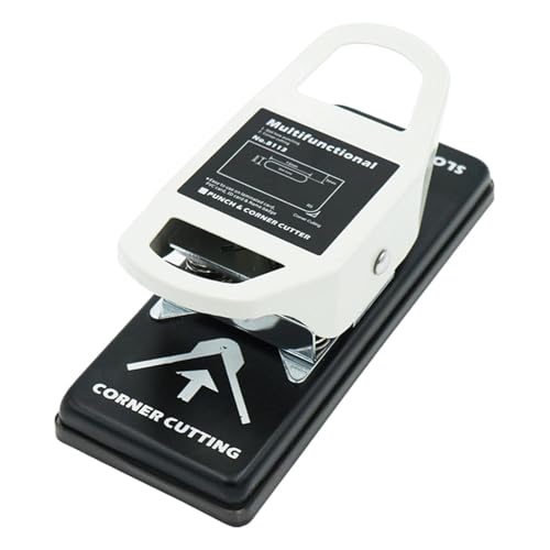 perfk Locher für Abzeichenschlitze, Eckenrunder, Stanzwerkzeug, manueller Locher für Abzeichen, Eckenschneider für Ausweise, Basteln, Namensschilder, PVC, R5 mit Standort von perfk