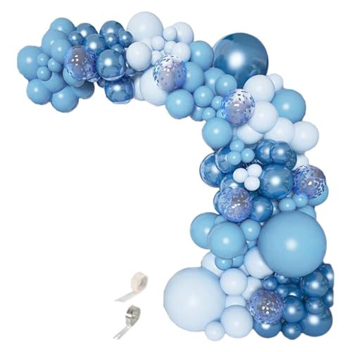 perfk Luftballons, Partydekorationen, multifunktionale Latex-Luftballons für Ballon-Bastelarbeiten, für Hochzeit, Neujahr, Garten, Zuhause, Verlobung, Blau 104Stk von perfk
