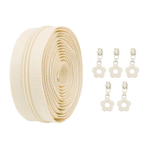 perfk Nylon-Spulenreißverschlüsse, Reißverschlusskettenzubehör, verdickt, vielseitig verwendbar, mit 5 Reißverschlussschiebern, Nähreißverschlüsse für Damen, Beige perfk Nylon-Spulenreißverschlüsse, Reißverschlusskettenzubehör, verdickt, vielseitig verwendbar, mit 5 Reißverschlussschiebern, Nähreißverschlüsse für Damen, Beige von perfk