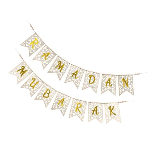 perfk Ramadan Banner ziehen Flagge Dekorationen Moderne Türhänger Eid Mubarak glückliche Geschenke Ramadan Hanging Ornamente für Veranstaltungen, Gold perfk Ramadan Banner ziehen Flagge Dekorationen Moderne Türhänger Eid Mubarak glückliche Geschenke Ramadan Hanging Ornamente für Veranstaltungen, Gold von perfk