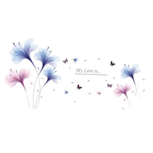 perfk Schöne Orchideenblumen Wandaufkleber Home Dekoration wasserdichte Premium -PVC -Schmetterlings -Wandtastien abnehmbar für Kindergartenküche von perfk