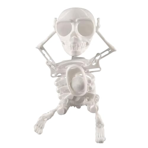 perfk Tanzende Skelettfigur, Aufziehspielzeug, lustige Tischdekoration, 3D-gedruckte Sammlung, Kinderspielzeug, einzigartiges tanzendes Skelettspielzeug, Weiß von perfk