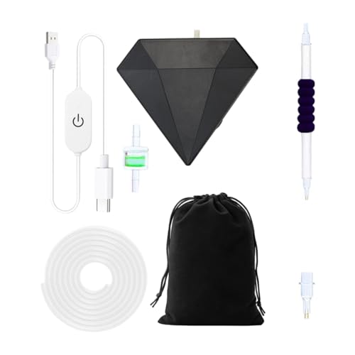 perfk Vakuum-Diamant-Kunststift, Kunstzubehör, Werkzeug-Set, Basteln, tragbar, kompakt, bequemer Griff, elektrische Vakuum-Diamant-Punktstifte, Schwarz von perfk