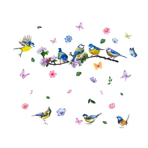 perfk Wandaufkleber „Vogel auf AST“, Mehrzweck-Wandtattoo, Wanddekoration für TV-Hintergrund, Wohnung, Sofa-Hintergrund, Style A von perfk