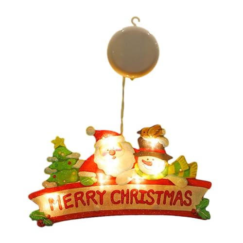 perfk Weihnachts-Fenster-Hängeleuchte, Weihnachtsbaum-Dekoration, hängende Fenster-Party-Accessoires, LED-Perlen-Lampe, Frohe Weihnachten von perfk