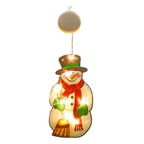 perfk Weihnachts-Fenster-Hängeleuchte, Weihnachtsbaum-Dekoration, hängende Fenster-Party-Accessoires, LED-Perlen-Lampe, Schneemann von perfk