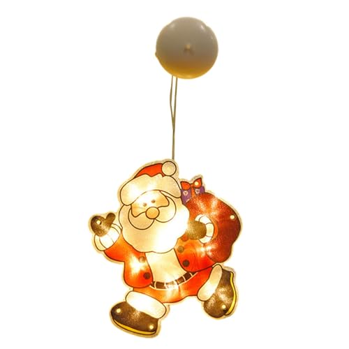 perfk Weihnachts-Fenster-Hängeleuchte, Weihnachtsbaum-Dekoration, hängende Fenster-Party-Accessoires, LED-Perlen-Lampe, Weihnachtsmann von perfk