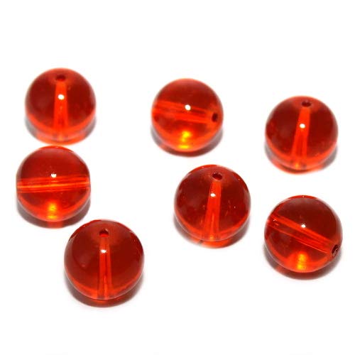 Glasperle Kugel glatt (Orange-) Rot 16mm (15098) 10Stk. von perlenundmehr