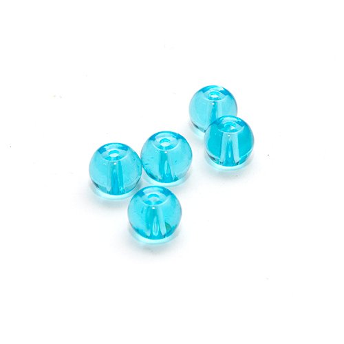 Glasperle Kugel glatt blau (15006) 6mm 30Stk. von perlenundmehr