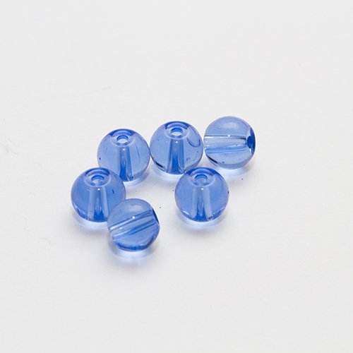 Glasperle Kugel glatt blau (15022) 6mm 30Stk. von perlenundmehr