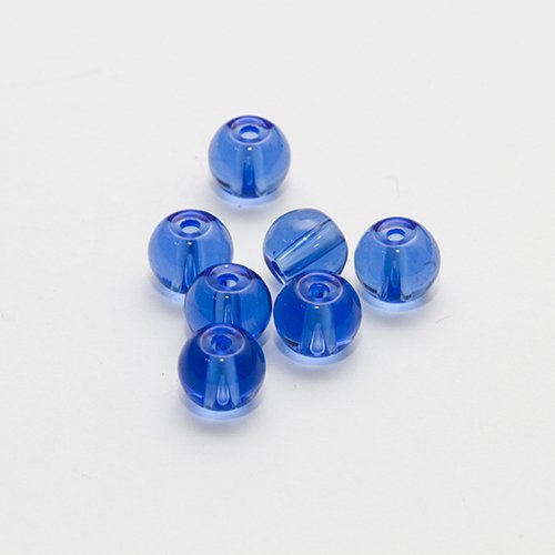 Glasperle Kugel glatt dunkel-blau (15011) 6mm 30Stk. von perlenundmehr