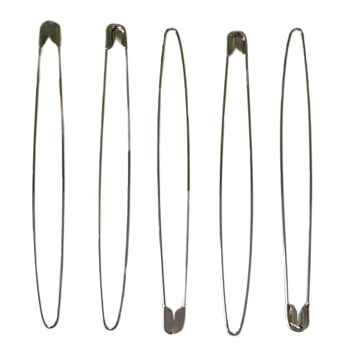 Kiltnadel Sicherheitsnadel Maschenraffer (10916) silber 133mm 5 Stück von perlenundmehr