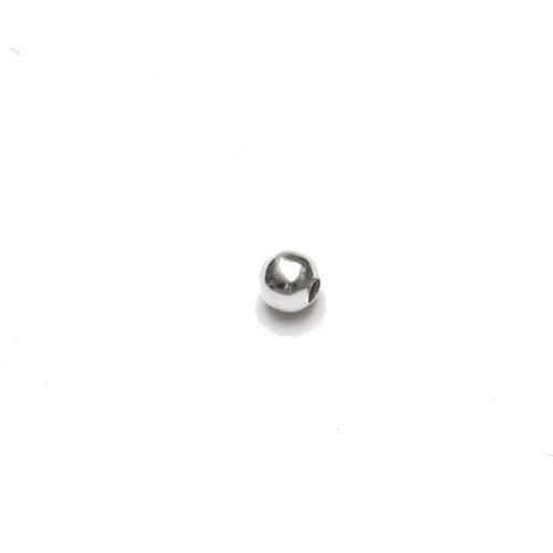 Metallperle Spacer Kugel glatt versilbert (10111) 4mm 100Stk. von perlenundmehr