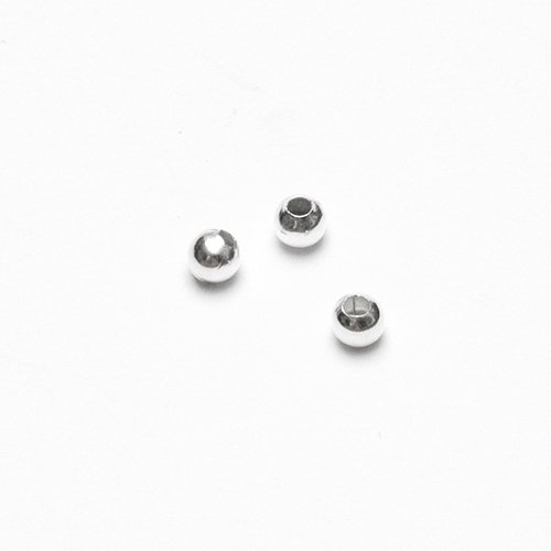 Metallperle Spacer Kugel glatt versilbert (10113) 3mm 100Stk. von perlenundmehr