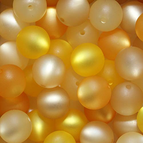 ORIGINAL Polaris Kugel Perle matt Mix 20 Stück gelb - Töne (14315) (12 mm) von perlenundmehr
