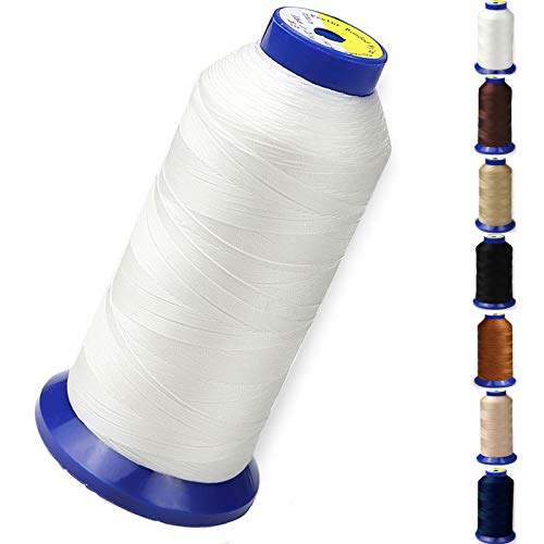 Nylonfaden für Polstermöbel, Leder, Jeans und Webhaar, strapazierfähig, beschichtet, kein Entwirren, 69 T70, Größe 210D/3, 1400 Yards (Weiß) von pestor