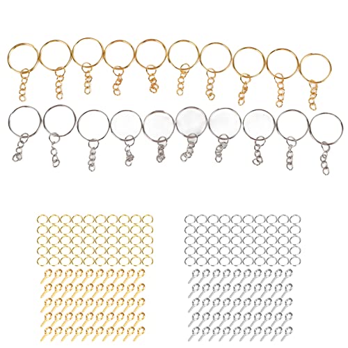 220pcs Split Keychain Ringe DIY -Buchstaben Zahlen Anhänger Augenstifte Handwerksdekoration Set Set von petjoyful