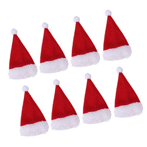 Gazechimp 8 Stück Mini Weihnachtsmütze kleine Weihnachtsmannmützen Eierwärmer Nikolausmützen für Besteck, Eier & Flaschen Deko Weihnachtsdeko von petsola