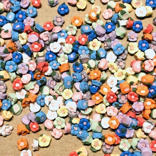 40 Stück winzige Porzellanblumen-Cabochons für Mosaik, Glaskunst, Scrapbooking oder dekorative Verwendung. von picocosmxiruo