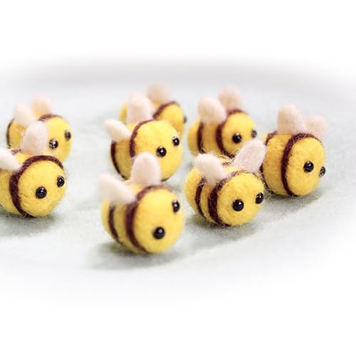 picocosmxiruo Filzbiene 5 Stück, Bienen-Dekor, Nadelfilz-Bienen, gefilzte Bienen, Honigbienen-Dekor, Filzzubehör, Wollbiene picocosmxiruo Filzbiene 5 Stück, Bienen-Dekor, Nadelfilz-Bienen, gefilzte Bienen, Honigbienen-Dekor, Filzzubehör, Wollbiene von picocosmxiruo