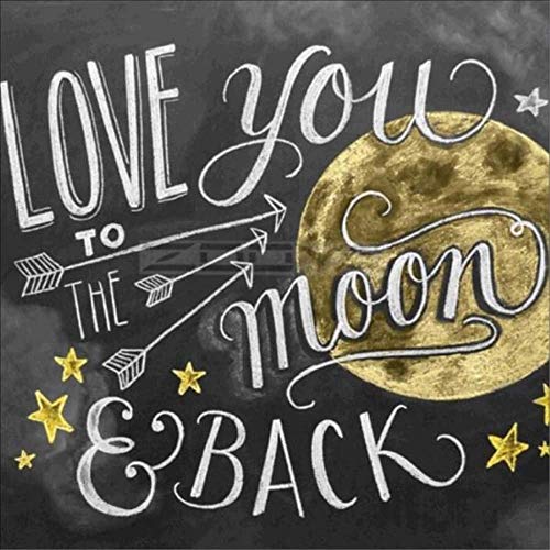 Full Diamond Painting Kits Art – PigBoss 5D Diamant Stickerei Kreuzstich Kits – Love You To The Moon Back Diamond Painting Decor Geschenk für Erwachsene (30 x 30 cm) von pigpigboss