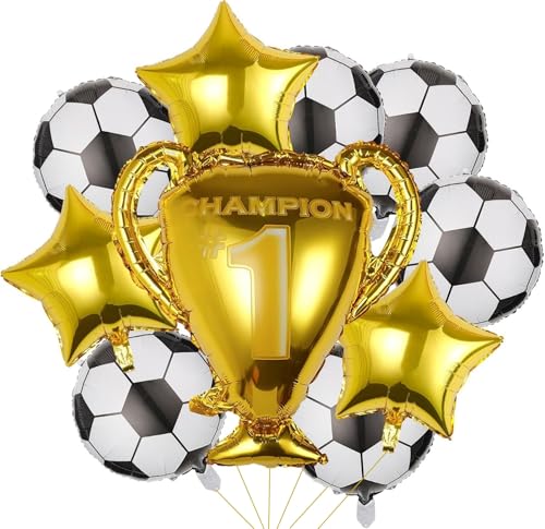 Fußball-Ballons, 45,7 cm, 1 goldener großer Pokal, 81,3 cm, 3 Foliensterne, 45,7 cm, schwarz-weiß, Fußball-Motiv, Geburtstagszubehör, Party-Dekoration, für Männer und Jungen, Fußballfans Fußball-Ballons, 45,7 cm, 1 goldener großer Pokal, 81,3 cm, 3 Foliensterne, 45,7 cm, schwarz-weiß, Fußball-Motiv, Geburtstagszubehör, Party-Dekoration, für Männer und Jungen, Fußballfans von ping pong balls