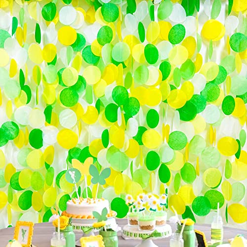4.9 m gelbe und grüne Party-Dekorationen, großer Kreis, gepunktet, Hintergrund, Girlande, Seidenpapier, Vorhang, Luftschlangen, für Frühling, Sommer, Geburtstag, Brautparty, Teeparty-Zubehör 4.9 m gelbe und grüne Party-Dekorationen, großer Kreis, gepunktet, Hintergrund, Girlande, Seidenpapier, Vorhang, Luftschlangen, für Frühling, Sommer, Geburtstag, Brautparty, Teeparty-Zubehör von pinkblume