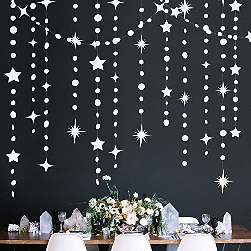 Schillernde Stern-Mond-Kreis-Punkt-Girlande-Party-Dekorations-Set Hängende Halbmond und Twinkle Little Star Streamer Banner für Kinder Erster Geburtstag Ramadan EID Mubarak deko (White Star) Schillernde Stern-Mond-Kreis-Punkt-Girlande-Party-Dekorations-Set Hängende Halbmond und Twinkle Little Star Streamer Banner für Kinder Erster Geburtstag Ramadan EID Mubarak deko (White Star) von PinkBlume