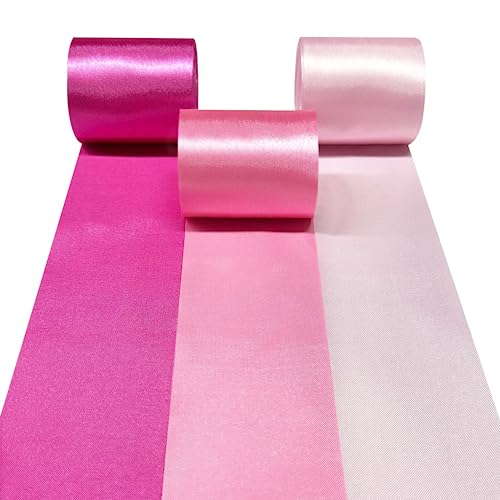 60m Heißes Rosa Satinband 50 mm Breit Rosa Stoffbänder Große Seidensatin-Luftschlangen zum Aufhängen für Geschenkverpackungen Bastelarbeiten DIY Nähen Haarschleife Hochzeit Stuhl Party Hintergrund von PinkBlume