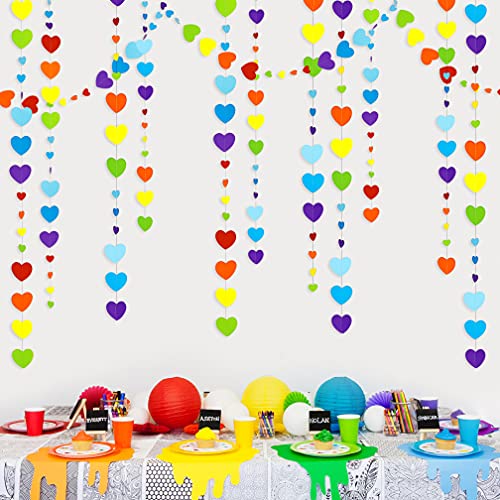 Regenbogen-Girlande mit Herzen, 12.7 m, bunt, zum Aufhängen, Papier-Herzschlangen, Mehrfarbig, Banner für Geburtstag, Jahrestag, Junggesellinnenabschied, Verlobung, Fiesta, Party-Dekorationen Regenbogen-Girlande mit Herzen, 12.7 m, bunt, zum Aufhängen, Papier-Herzschlangen, Mehrfarbig, Banner für Geburtstag, Jahrestag, Junggesellinnenabschied, Verlobung, Fiesta, Party-Dekorationen von pinkblume
