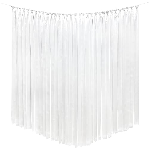 Weiße Party-Dekorationen, 5 m x 5 cm breit, komplett weißes Satinband, Fransenvorhang, Luftschlangen, Hintergrundgirlande für Hochzeit, Geburtstag, Taufe, Babyparty, Verlobung, Jahrestag, Dekorationen Weiße Party-Dekorationen, 5 m x 5 cm breit, komplett weißes Satinband, Fransenvorhang, Luftschlangen, Hintergrundgirlande für Hochzeit, Geburtstag, Taufe, Babyparty, Verlobung, Jahrestag, Dekorationen von pinkblume