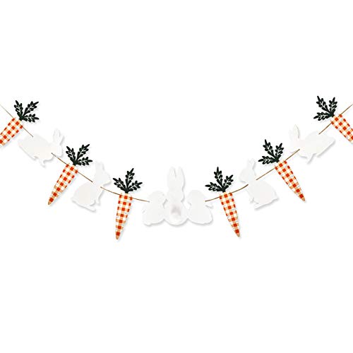 pinkblume Holz Osterbanner Dekorationen Osterhase Karotte Girlande Kaninchen Frühling Dekor für Happy Eatser Tag Geburtstag Party Büro Zuhause Kamin Jungen Mädchen Zimmer Wandbehang Dekorationen von pinkblume