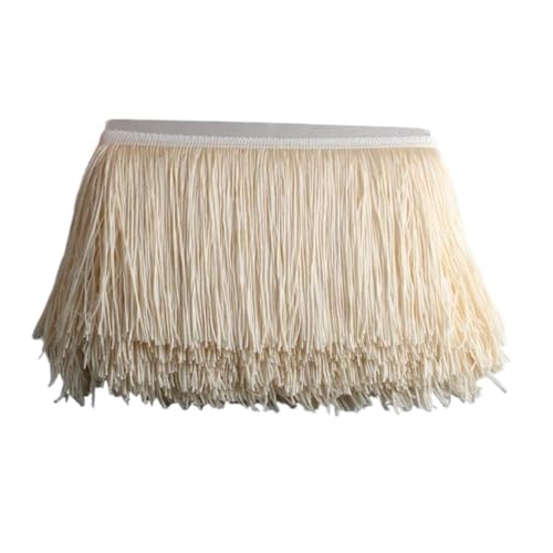 10 Meter lange Quaste, Fransen, Spitzenbordüre, Band Quasten für Vorhänge, Kleider, Fransen zum Nähen, Besätzen, Zubehör, Handwerk (Beige) von pipisweet