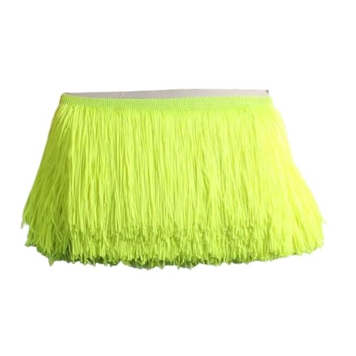 10 Meter lange Quaste, Fransenband, Quasten für Vorhänge, Kleider, Fransen zum Nähen, Besätzen, Zubehör, Handwerk (fluoreszierendes Gelb) von pipisweet
