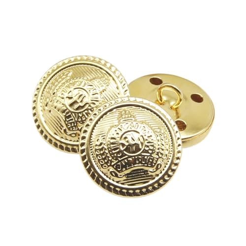 10 Stück/Los, 15/18/20/23/25 mm, Vintage-Kupfer-Metallknöpfe, Kleidungsstück, Übermantel, Nähzubehör, Knöpfe für Kleidung, Handwerk, DIY (NO01, 22 mm) von pipisweet